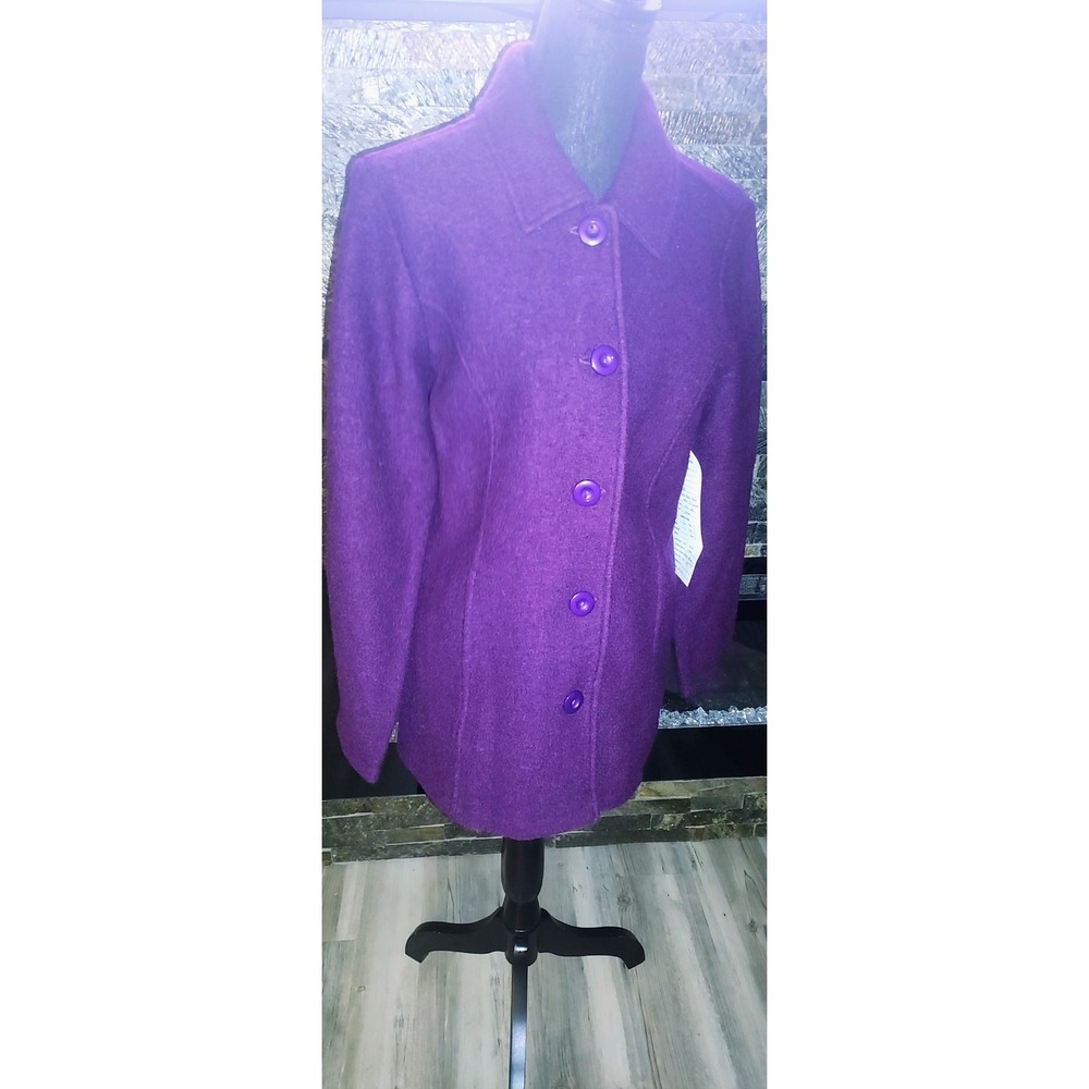 Appleseed's Women's Small Shacket 100% Wool Boiled Purple Button Up EUC